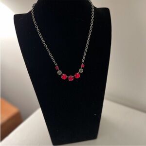 Sabika Red and Grey Choker